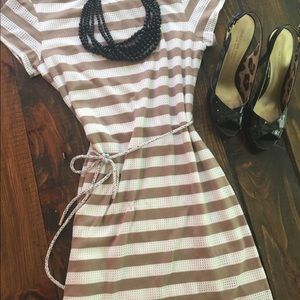 Cute cream and white striped dress